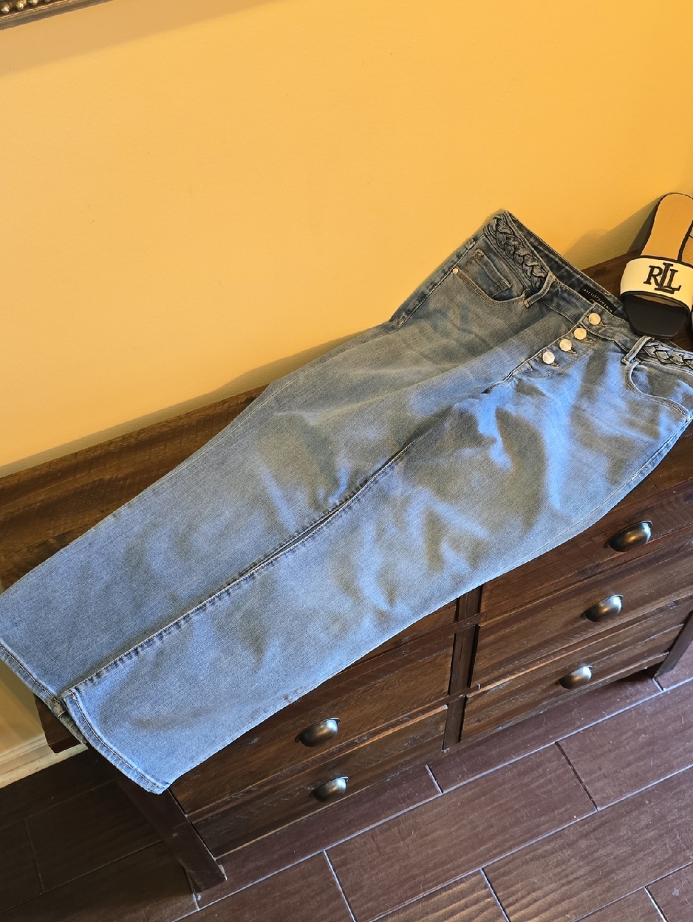 Light Blue Women's Stabdard-Rise Button-Fly Jeans